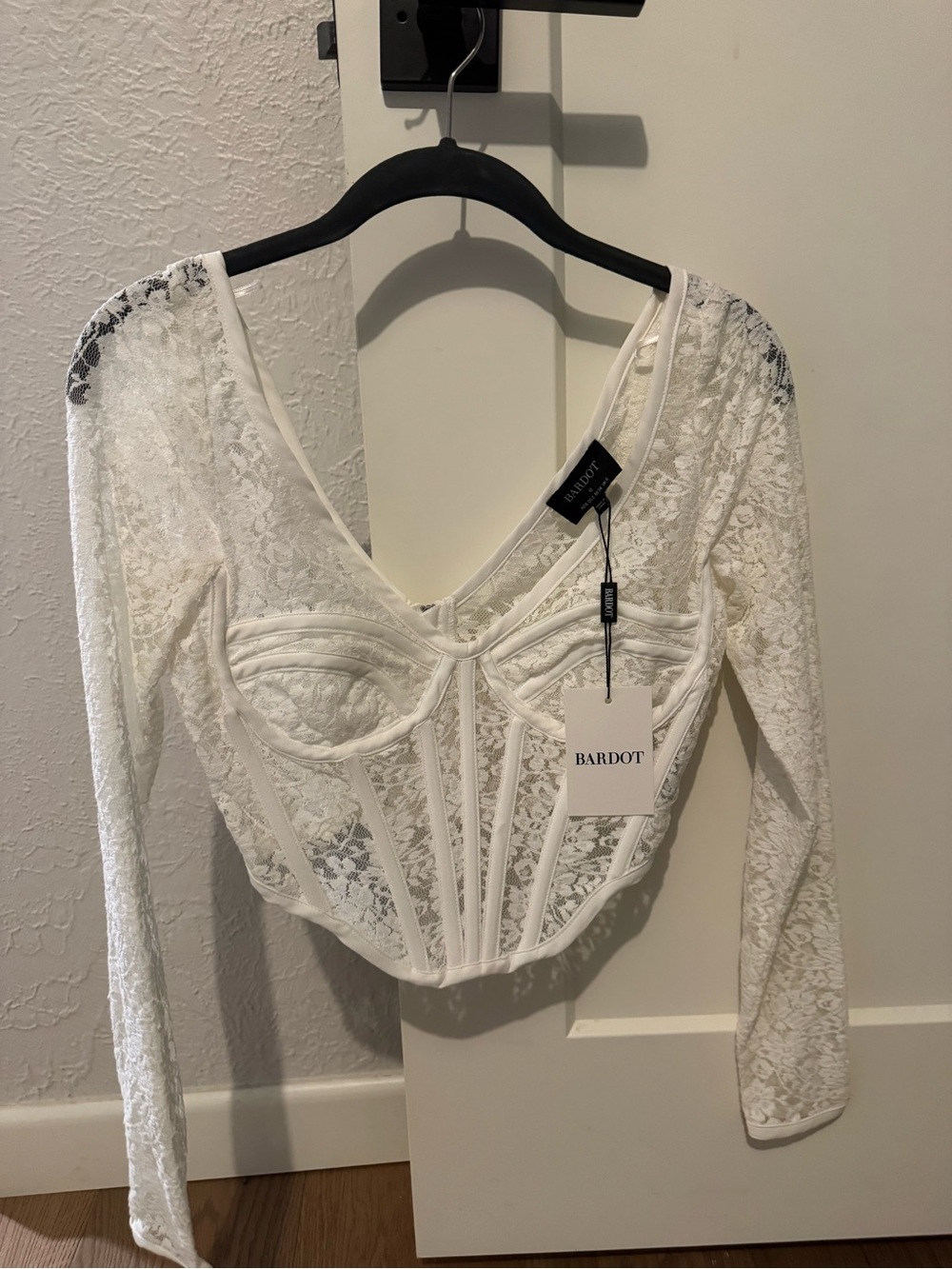 Bardot White Lace Corset Blouse
